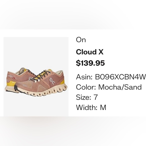 On Cloud X Women’s Running Shoes in Mocha/Sand Size 7-used condition - Picture 11 of 11